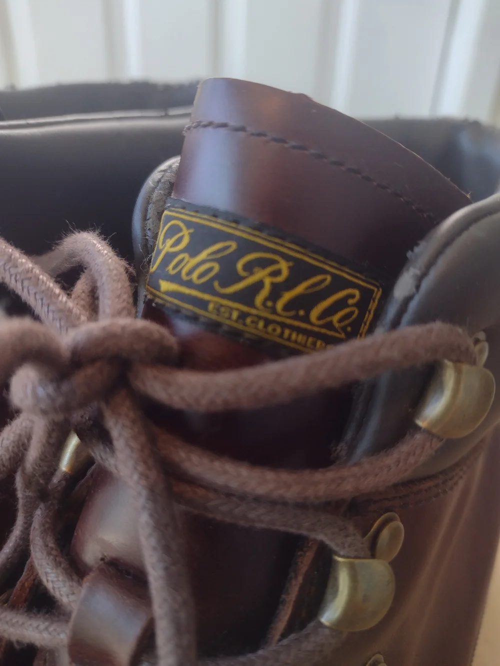 Polo by Ralph Lauren Men's Brown Leather Hiking Boots
